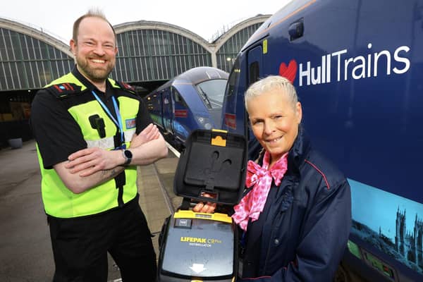 Hull Trains donates lifesaving defibrillators to vital UK service at Doncaster.