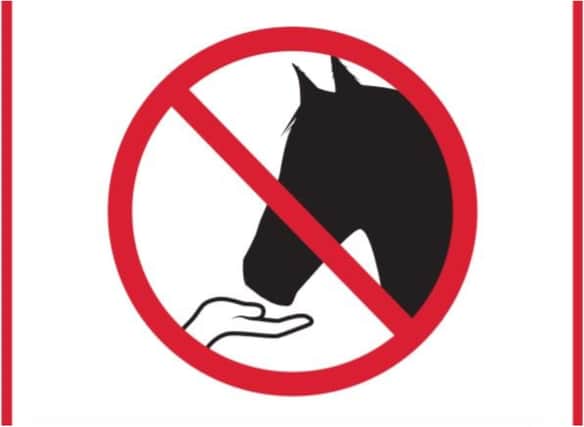 Walkers have been warned not to feed horses.