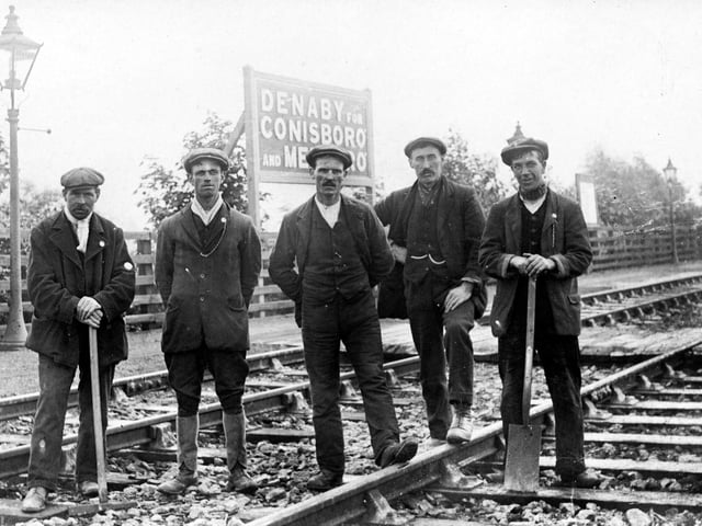 Workers on the Denaby for Conisbrough Railway line