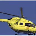 The air ambulance has been at the scene on the M18 this afternoon.