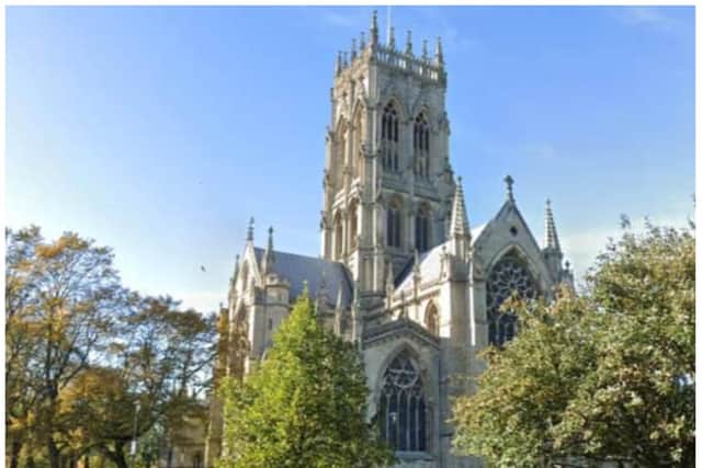The woman says she saw a man committing a sex act near to Doncaster Minster on Christmas Day.
