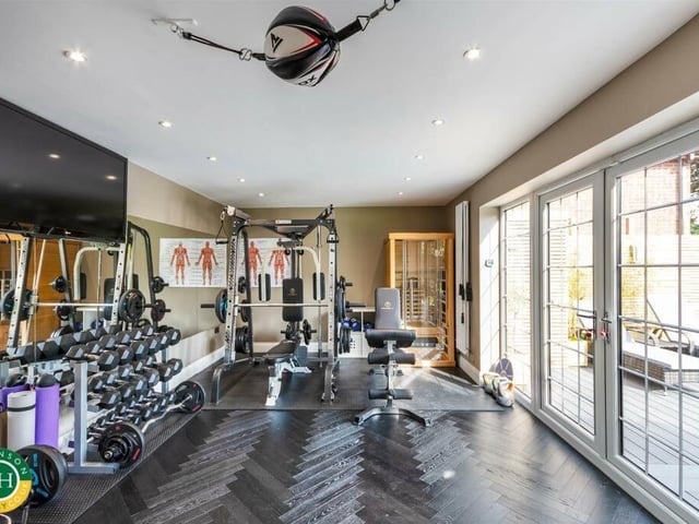 A light and spacious home gym.
