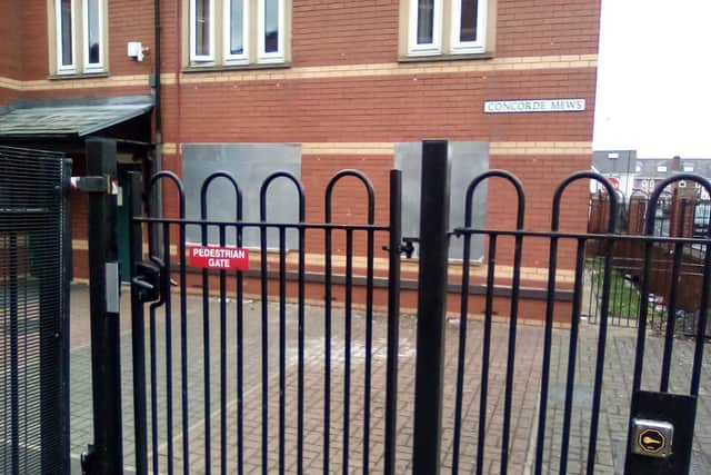 Yorkshire Housing has boarded up a flat on Concorde Mews Balby as they take legal action to take back possession of the property.