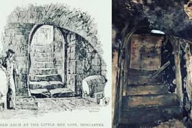 The secret, hidden room at The Olde Castle is identical to an engraving of the Little Red Lion from 1891. (Photo: Olde Castle).