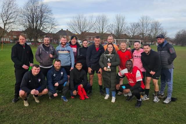 Doncaster football team raises over £1,000 for children’s ward.