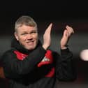 Doncaster Rovers boss Grant McCann celebrates the win over Accrington Stanley in the FA Cup.