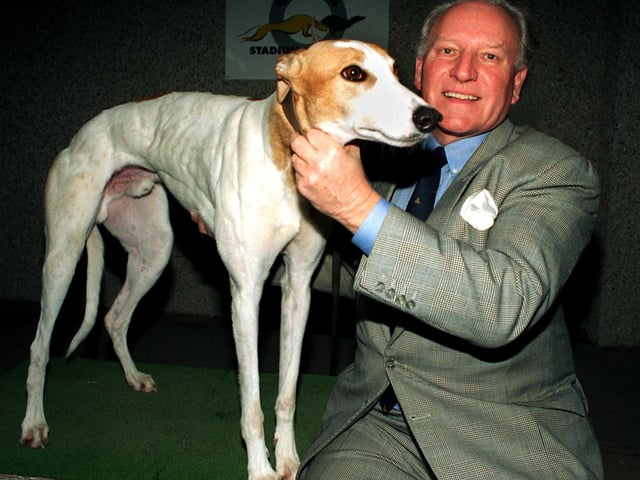 Pictured is the Racing Director at Owlerton Stadium Jon Carter with greyhound 'Ahnid Knight' in 1997