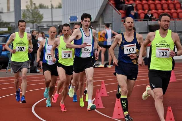 Action from Doncaster Athletic Club’s recent Open meeting. Picture: Chris Cull
