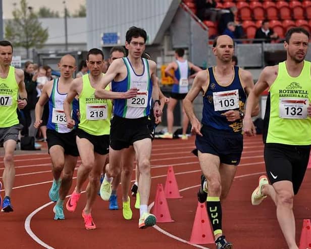 Action from Doncaster Athletic Club’s recent Open meeting. Picture: Chris Cull