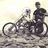 Ben Parkinson at the summit of Pen y Fan - the highest peak in South Wales.
