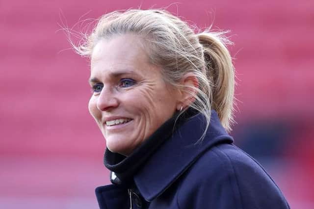 England Women's manager Sarina Wiegman. Photo by Catherine Ivill/Getty Images