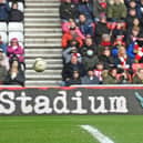 Tommy Rowe drills in Rovers' second goal at Sunderland. Picture: Andrew Roe/AHPIX