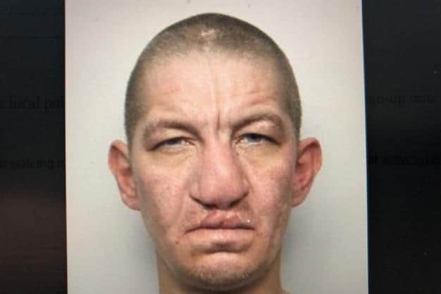 Pictured is Wayne Stead, aged 34, of St Edwin's Drive, Doncaster, who was jailed for 40-months after he admitted two robberies at a Tesco Express, at Hatfield, Doncaster.