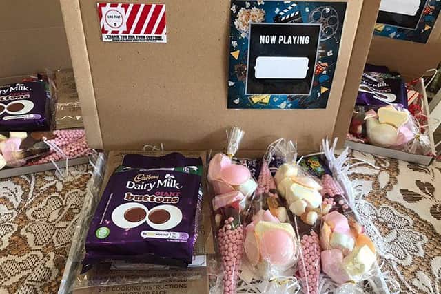 Family sweets box for an at-home movie night.