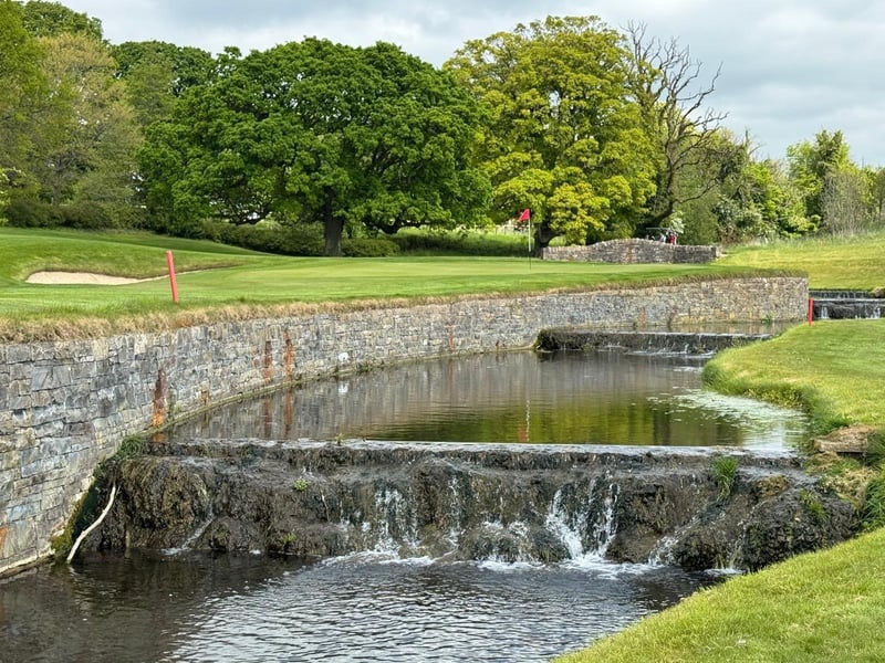 The water which runs in front of the 12th green at Killeen Castle