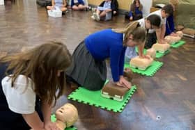 Crookesbroom Primary Academy pupils learning first aid.