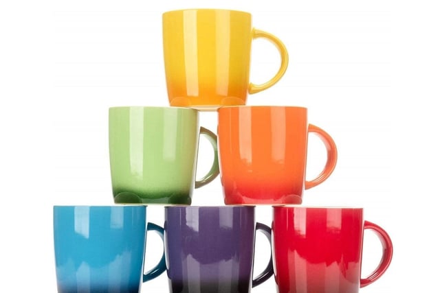 Dawsons Living Multi-Coloured Stoneware Mugs Set, Currently priced at £19.99.