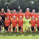 Harworth Colliery Ladies. Back (left to right): Amy Booth, Abbie France, Rachel Bell, Jodie Shakespeare, Lou McCreadie, Lucy Bristow, Laura Brinkley (VC) Katie McCreadie, Tara Fisher, Sophie Gray (C). Front (left to right): Vicky Hogg (physio), Katie Scorer, Lauren Jeavons, Dani Thompson, Julie Key, Kat Cunliffe, Rachel Harvey, Jasmine Blunt, Gabi Marriott, Sophie Thompson