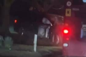 The car reportedly ploughed into a tree in Cantley.