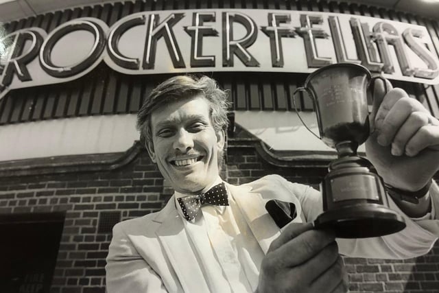 Rob Broomhall, catering manager of Cinderella Rockerfella's, pictured after winning a trip to Florida in 1984.