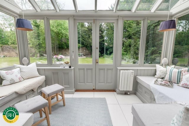 The garden room, with access to outdoors.