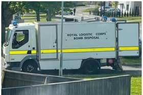The bomb squad was called in after a live grenade was found at a house in Doncaster.
