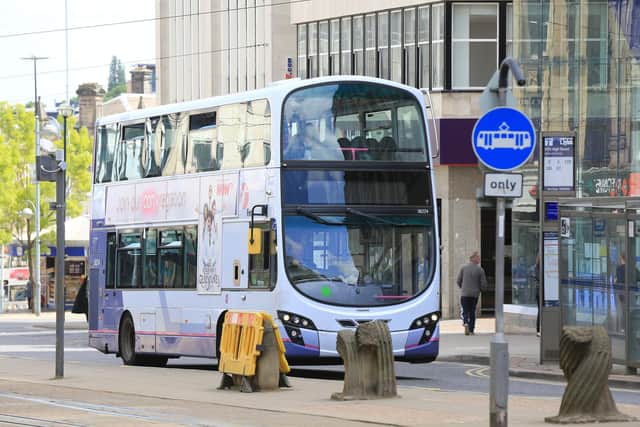 Buses in Sheffield City Centre. Picture: Chris Etchells