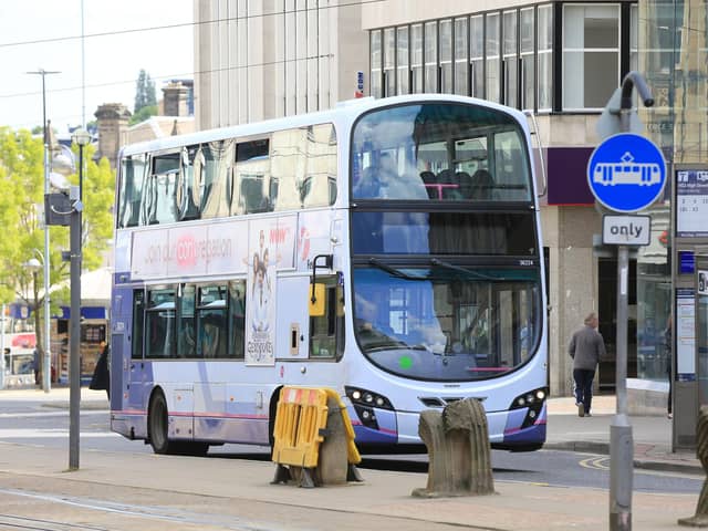 Buses in Sheffield City Centre. Picture: Chris Etchells
