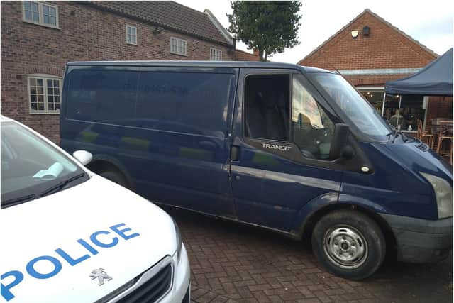 Police seized the van in Fishlake.