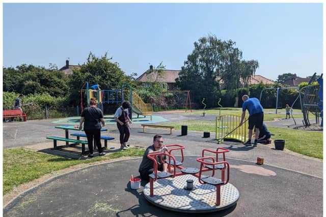 Clay Lane park has been given a makeover by volunteers.