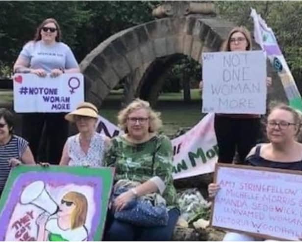 Women's Lives Matter campaigners gathered in Elmfield Park.