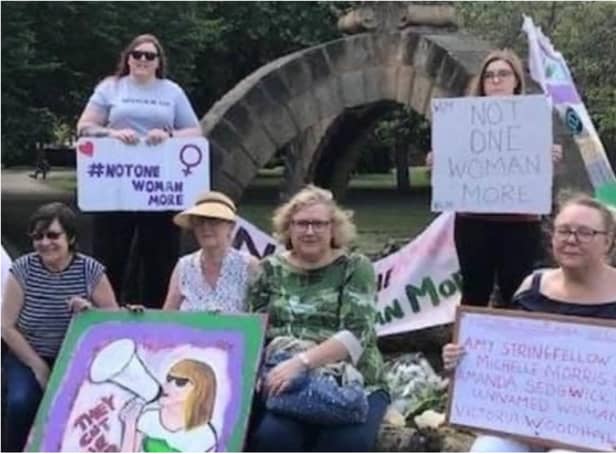 Women's Lives Matter campaigners gathered in Elmfield Park.