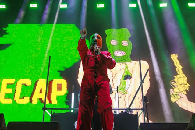 Kneecap performing at the SSE Arena in Belfast in December 2024. Photo: Liam McBurney/PA Wire