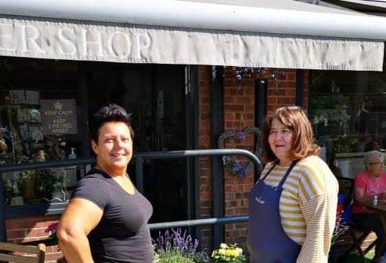 Joanne Moon who owns the Lakeside Cafe at Askern and Val Lindley from The Flower Shop.