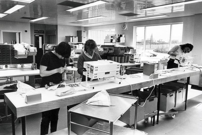 Chesterfield and North Derbyshire Royal Hospital at Calow - getting equipment ready for opening - April 1984
