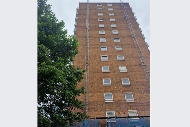 Picture shows the size of the tower block