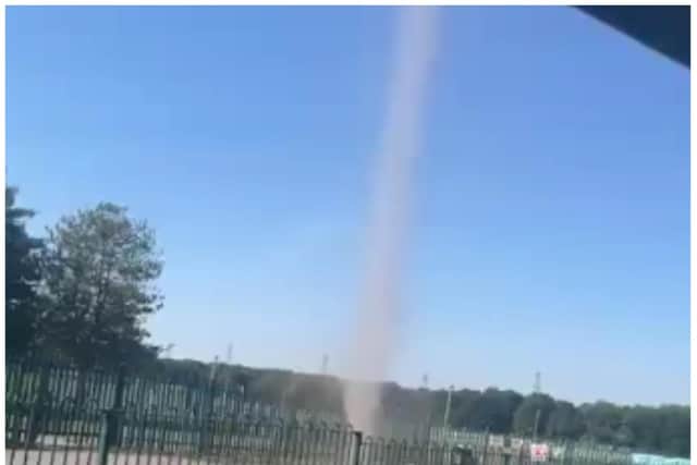 The 10m high whirlwind was spotted in Rossington. (Photo/Video: Ethan Cunningham).