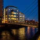 The Direct Line Office in Leeds from Granary Wharfe at dusk.  Picture Bruce Rollinson