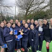 Young hockey players from Hill House School met former England star and Olympic gold medalist Sam Quek.