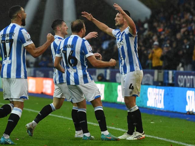 Ex-Huddersfield Town' defender and new Doncaster Rovers signing Matty Pearson, far right. Picture: Jonathan Gawthorpe.
