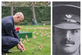 MP John Healey dedicated his Remembrance cross to Sgt Laurence Calvert.