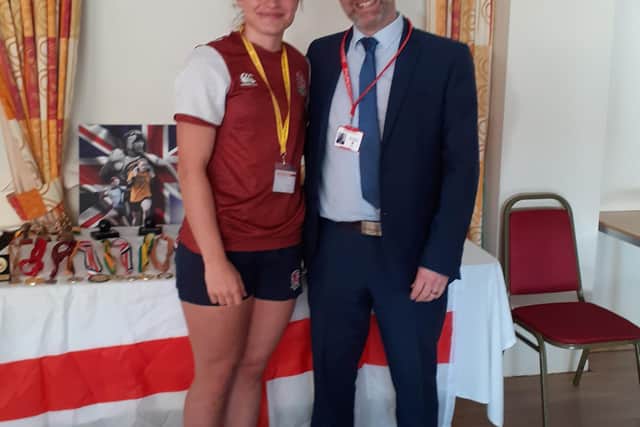 Alexis Johnson with Jodie Ounsley - England rugby player,