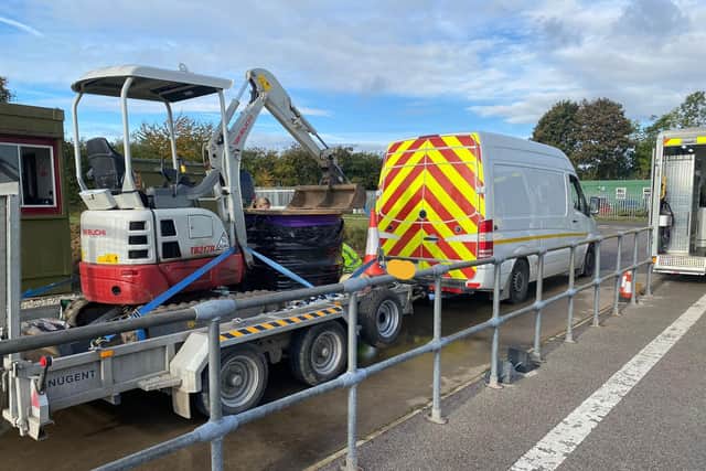 Vehicles were fined for carrying too much on the road.
