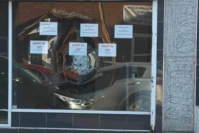 A string of businesses in Bentley had their windows smashed in a wrecking spree.