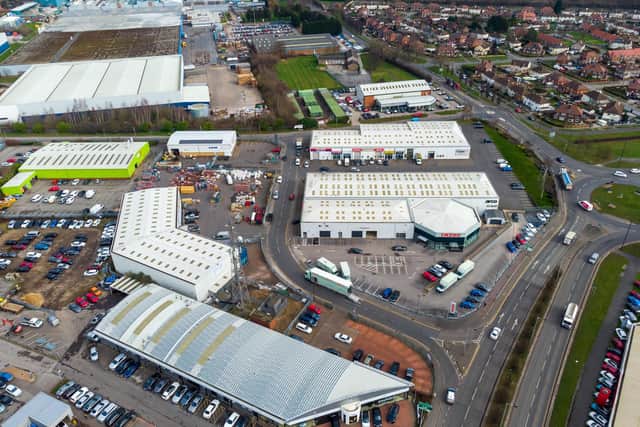 Merchant Way trade park alongside the home of online used car retailer Cazoo.