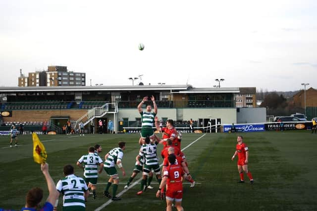 Doncaster Knights in action at Ealing Trailfinders last year. Photo: Alex Davidson/Getty Images