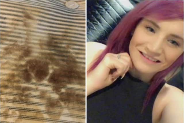 Becky Chambers says she was forced to sleep on a poo stained mattress in a Doncaster hotel. (Photo: Becky Chambers).