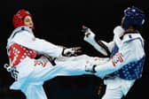Standard-bearer: Sarah Stevenson of Great Britain competes against Paige Mcpherson of the USA at the London 2012 Olympics (Picture: Hannah Peters/Getty Images)