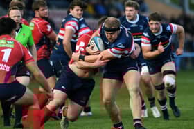 Doncaster Knights Fred Davies carries the ball against London Scottish (Picture: Jonathan Gawthorpe)