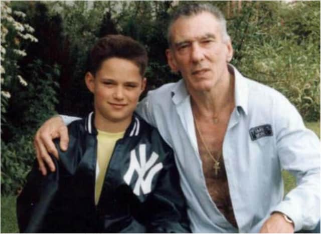 Gangster Reggie Kray with his 'adopted' Doncaster son Brad Lane. (Photo: SWNS)